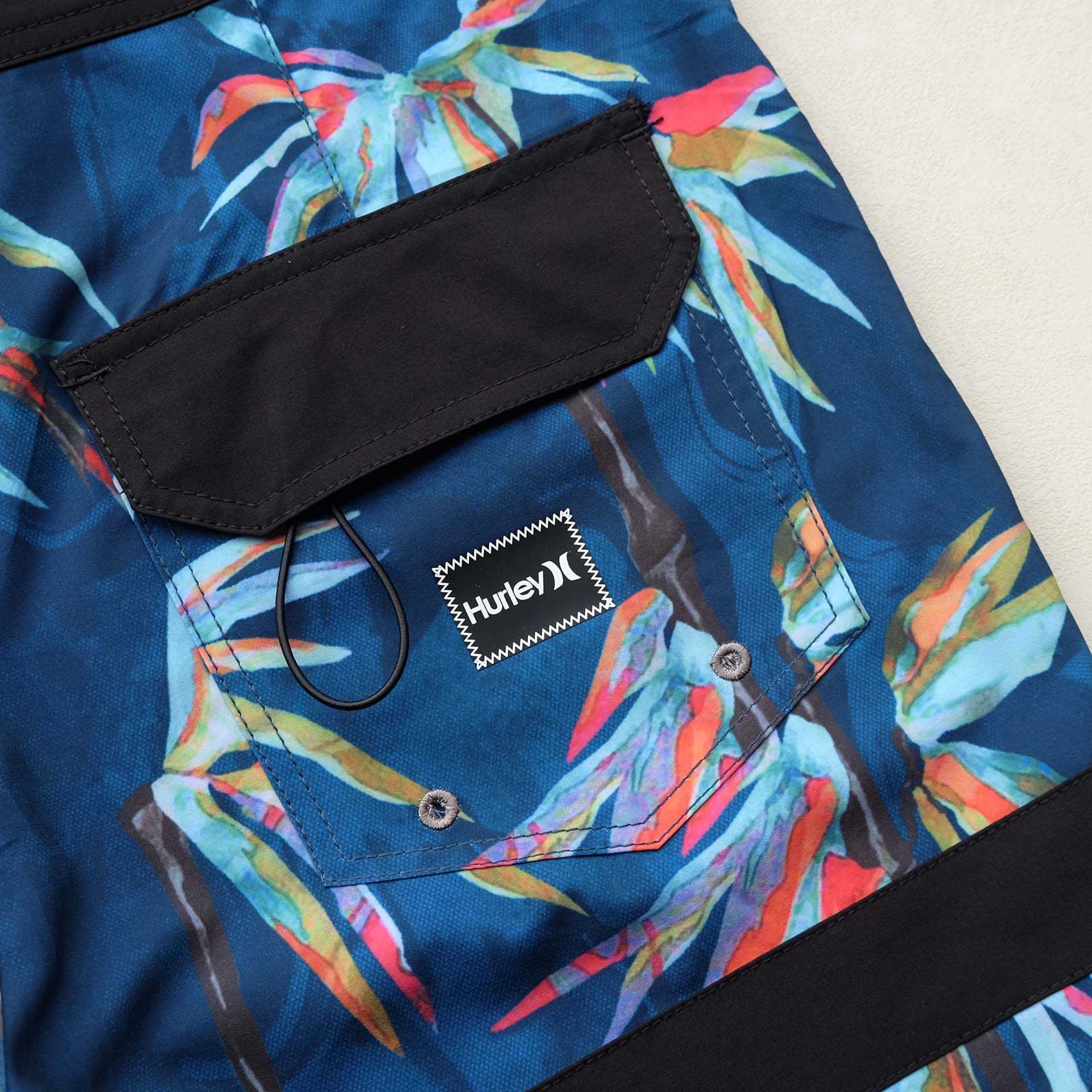 Beach pants for men 2024 new summer four sided elastic waterproof quick drying printed five quarter pants hot selling W250212