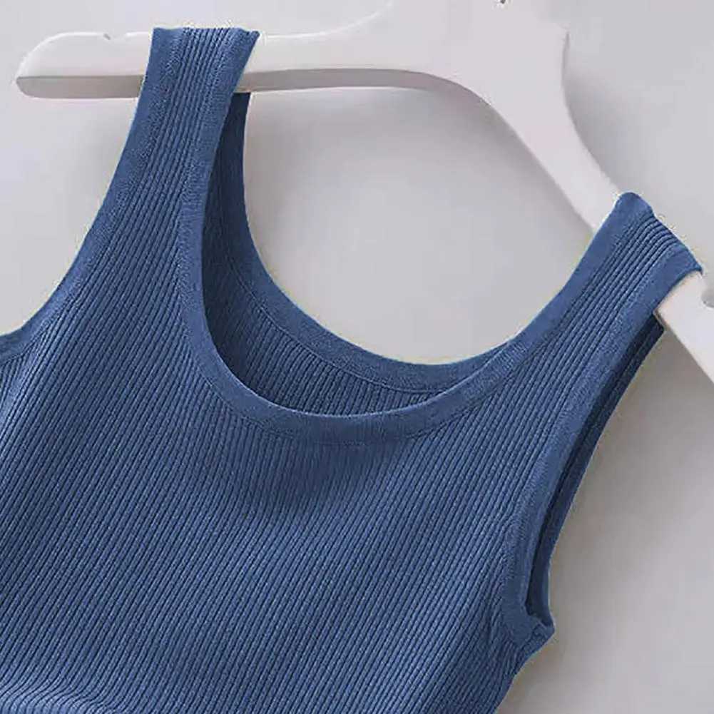 Women Vest Solid Color Scoop Neck Sveless Summer Tank Top Oversized Thin Vest Top Beachwear Womens ClothingXJ250212