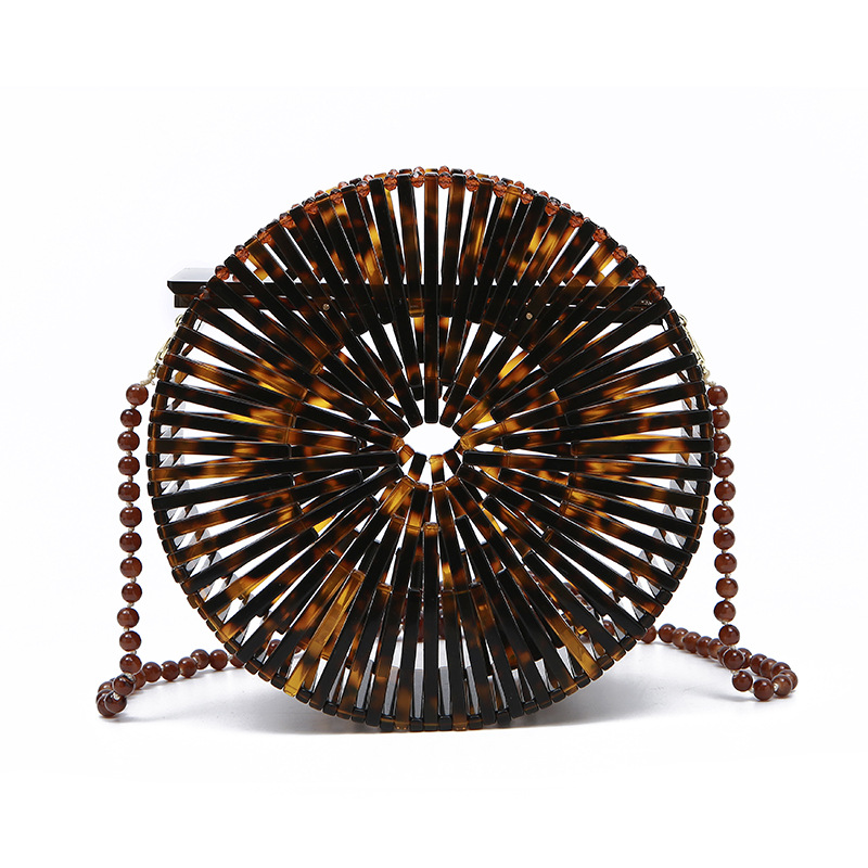 Elegant Mini Circular Acrylic Handbag for Beach Trips and Festival Celebrations