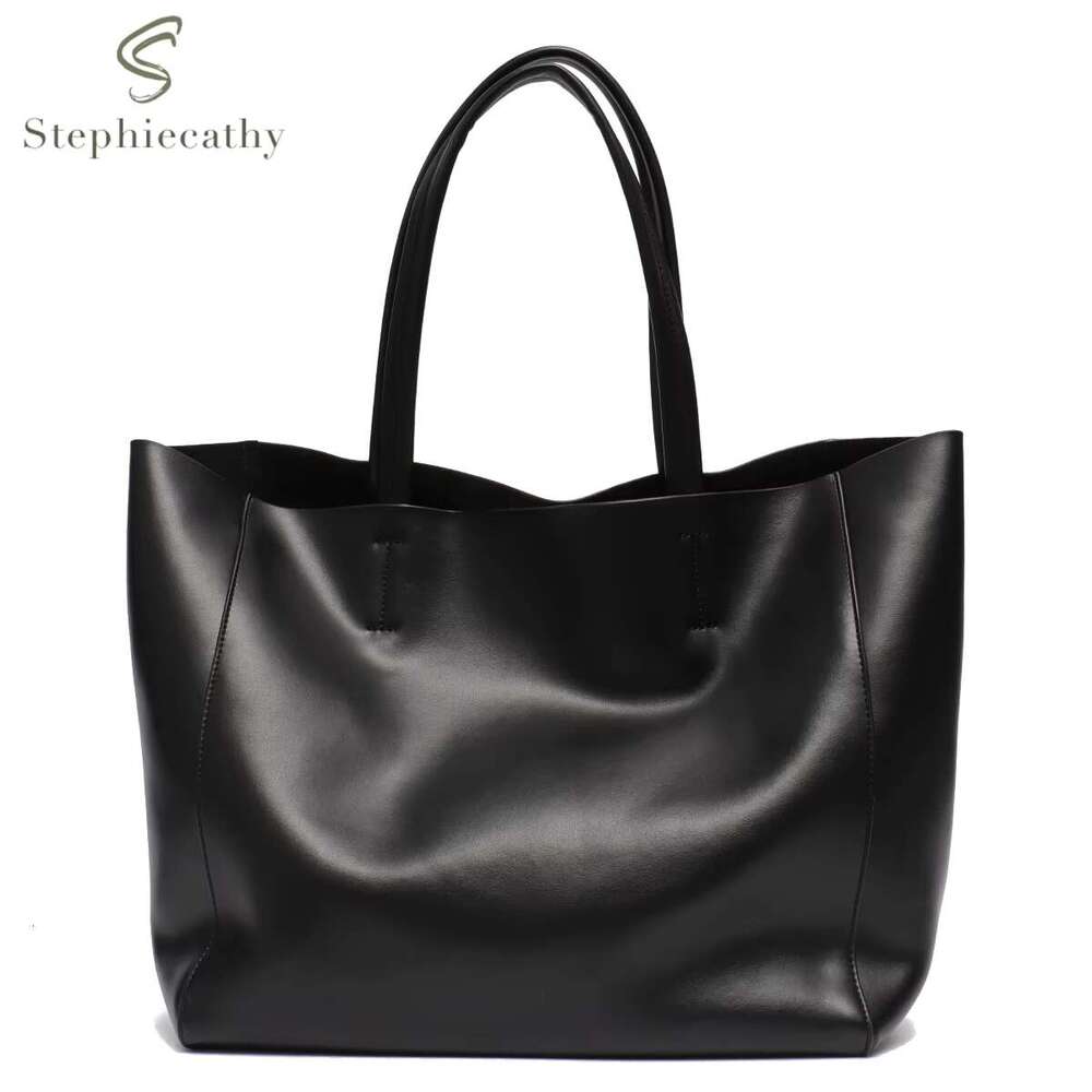 Classic Real Leather Women Tote Large Capacity with Zip er Purse Daily Big Shoulder Handbags A4 Laptop Shopping Commute Bags