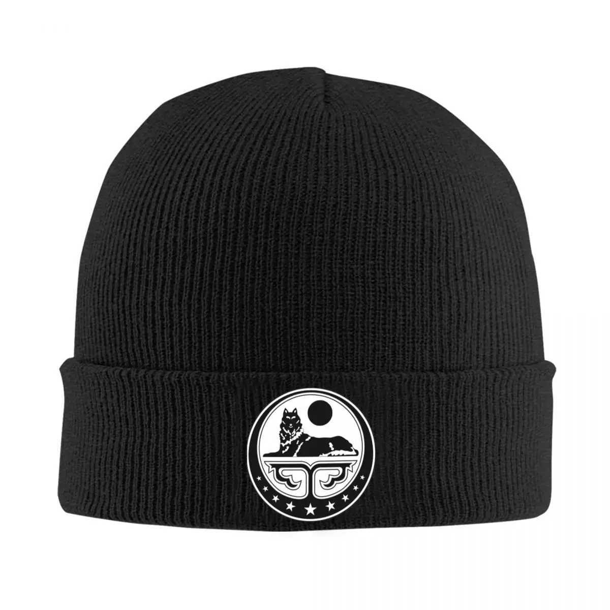 Chechen Coat of Arms Ichkeria Flag Knitted Hat Sklies Beanies Autumn/Winter Hat Acrylic Hook Knitted Hat X250212