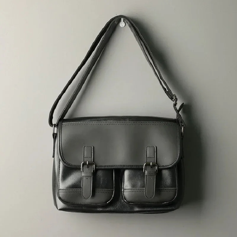 High Quality PU Mens Business Messenger Bags Fashion Solid Color Shoulder Bag for Male Large Capacity Travel Crossbody bag 250207