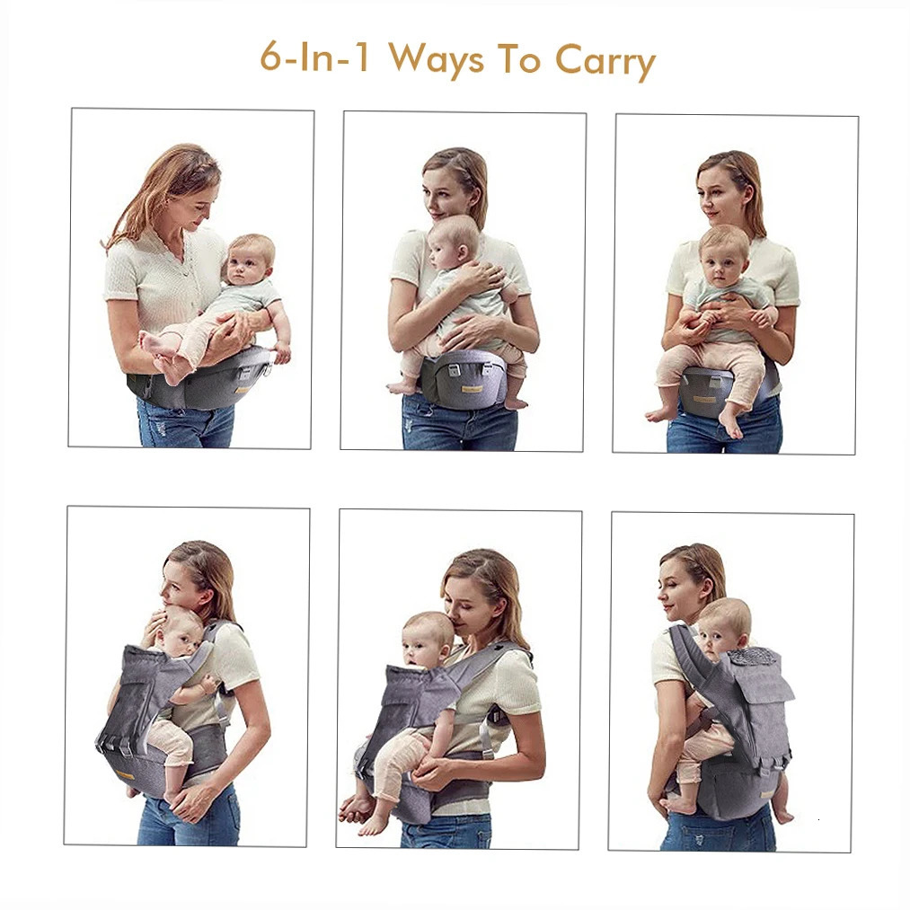 Ergonomic Baby Wrap born to ToddlerHip Seat Lumbar Support4 Seasons12 PositionsPerfect for Hiking Shopping Travel 250211