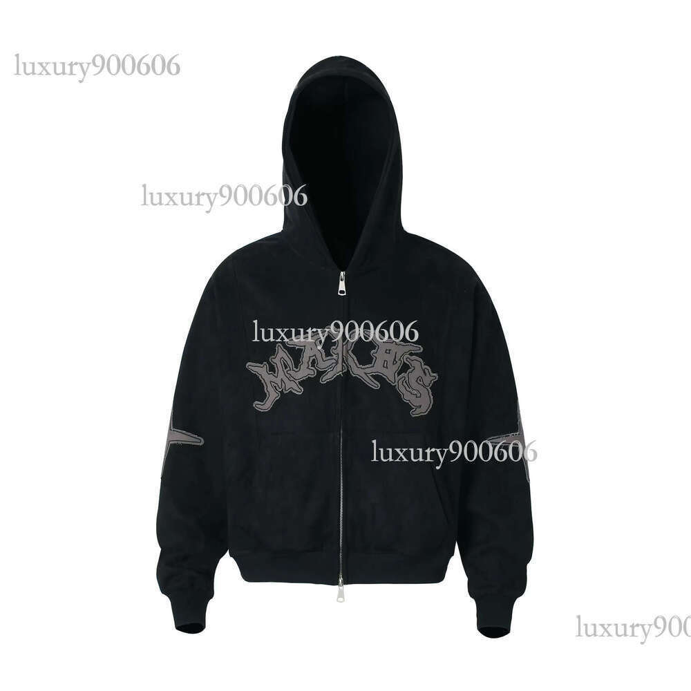 Patch Trend Design American PFNW Suede gewrf Hooded Sweatshirt Jacket Men's Spring 2025 New Zipper Cardigan Outerwear Tide Top 28W5886