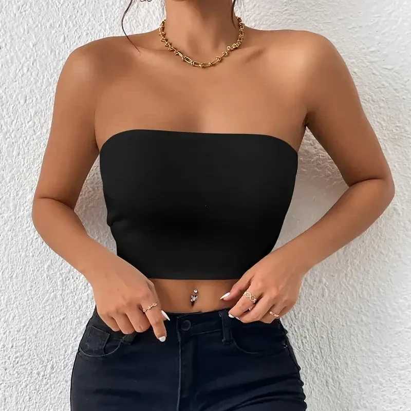 Sexy Bodycon Crop Tube Top Solid Stretchy Tube Top Casual Every Day Tops Womens ClothingXJ250212