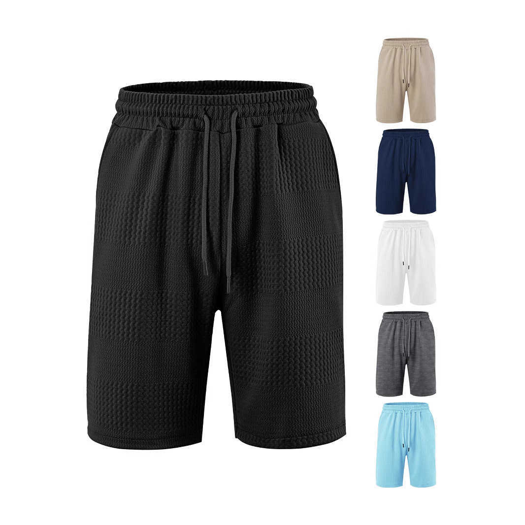 Mens European size TK cargo tray loose large horizontal jacquard fabric mens casual shorts beach pants W250212