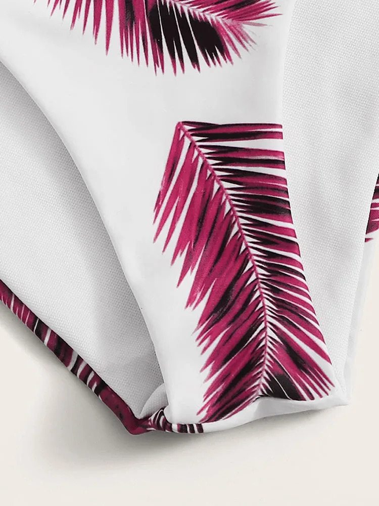 Sexy Bandeau Bikini Set Womens Flower Random Printing Push up Swimsuit Beach Wear Apron 250211Z