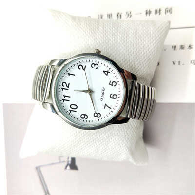 Middle aged and old peoples watch old peoples watch mens watch womens large number spring steel band quartz watch W250212
