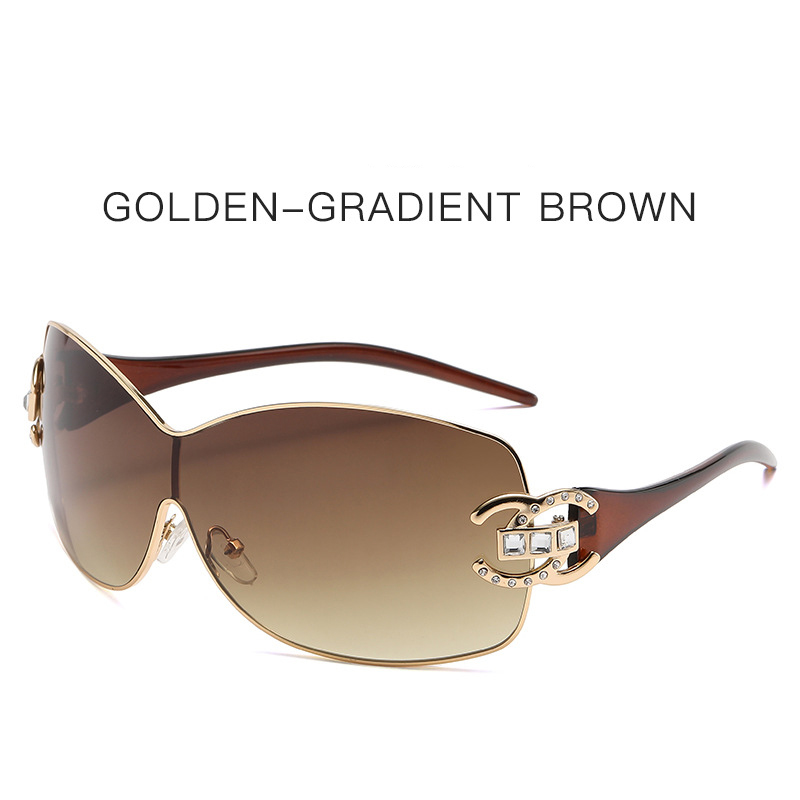 2025 Oversized Rimless Sunglasses Women Sunglasses Gradient Sun Glasses Rectangle Cutting Lens Ladies big Square Y2K Style Women Eyewear