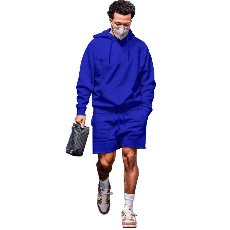 2023 Mens Autumn New Collection Mens Velvet Hoodie Shorts Casual Set W250212