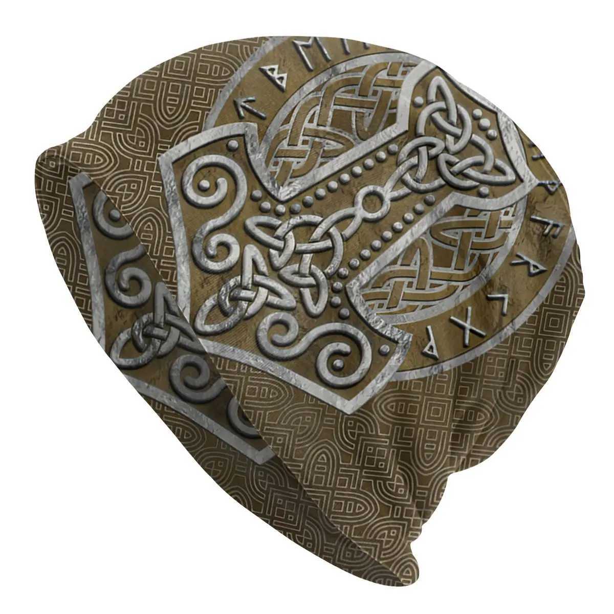 Vikings Ragnar Lothbrok Sklies Beanies Caps Mills The Hammer Knit Hat Winter Warm Bonnet Hats Men Wens Street Ski Cap X250212
