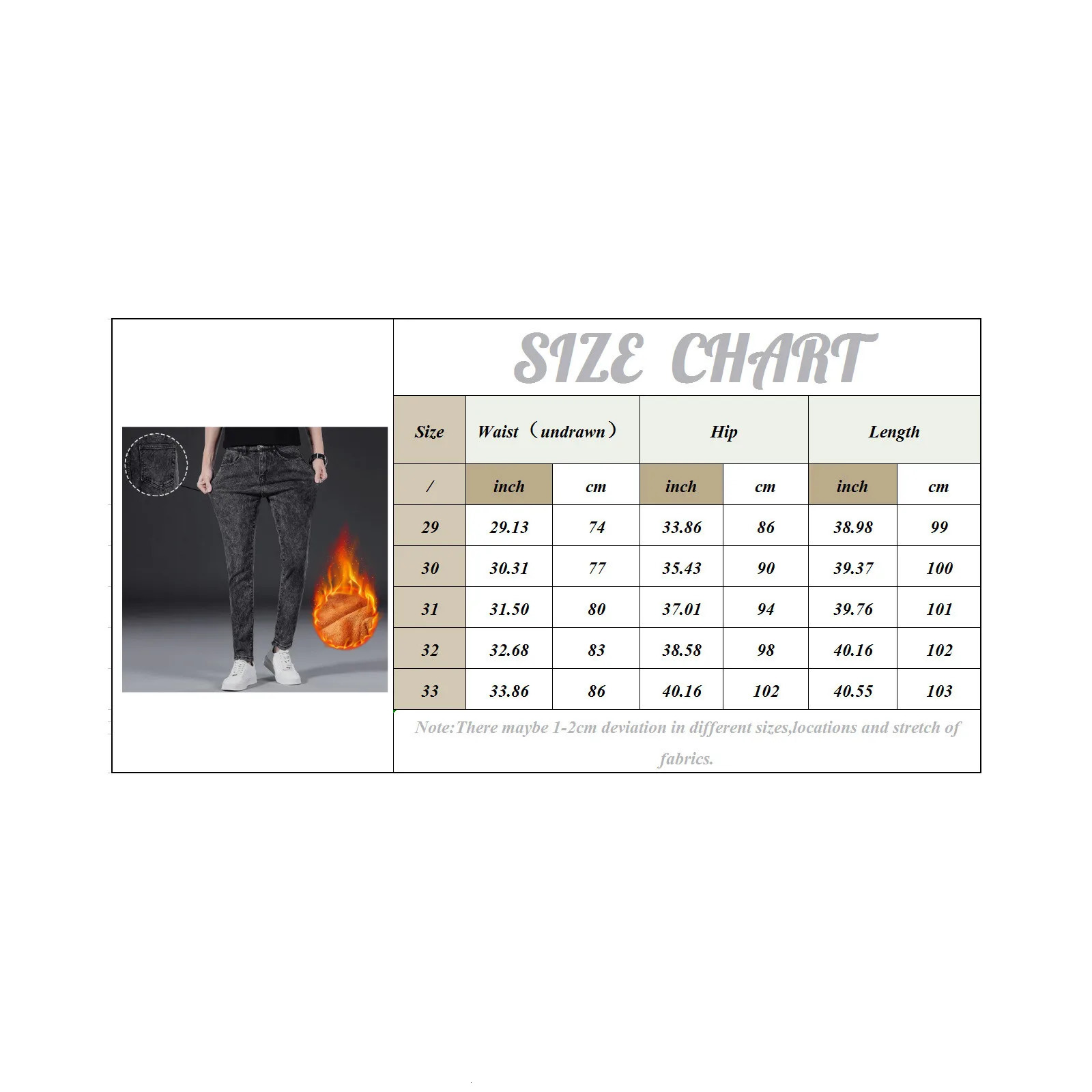 Mens Jeans Slim Stretch Work Outdoors Blue Trouser Straight Fleece Winter Thicken Plush Denim Pants Masculina 250211