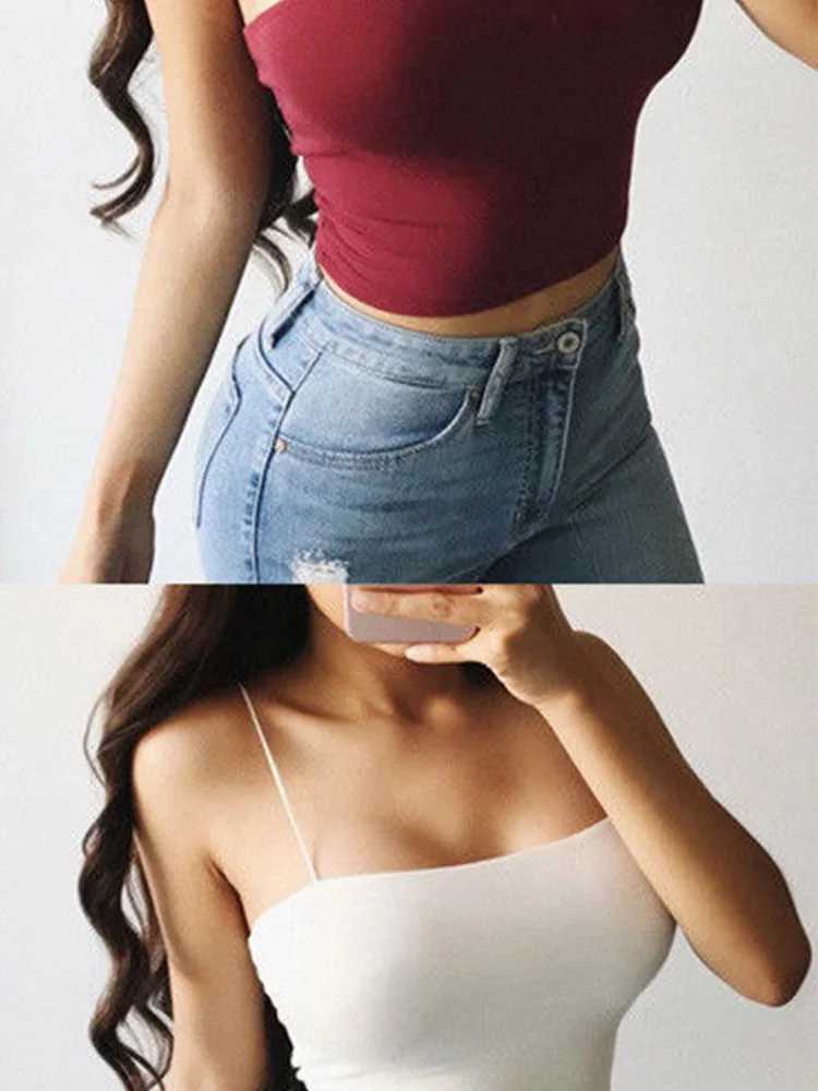 Summer Sexy Camis Women Crop Top Sveless Shirt Sexy Slim Lady Bralette Tops Strap Skinny Vest CamisoleXJ250212