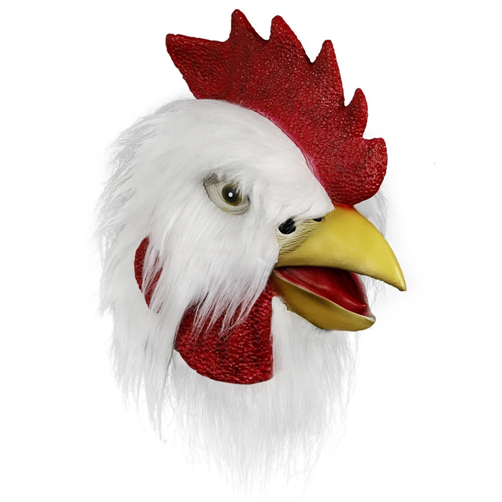 Rooster Mask Chicken Mask Halloween Novelty Costume Party Latex Animal Head Face Rooster Cosplay Props Carnival Accessor 250222