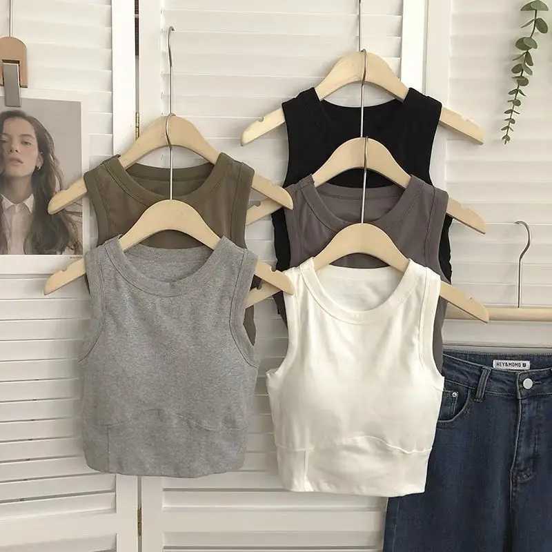 Women Sveless Vest Beautiful Back Sports Bra Slim Tube Top Underwear With Bra Pads Sexy Cozy Undershirt Elastic Crop TopXJ250212