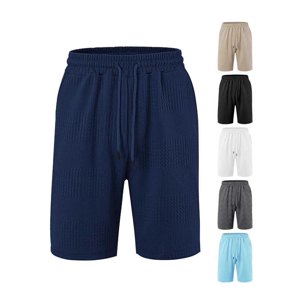 Mens European size TK cargo tray loose large horizontal jacquard fabric mens casual shorts beach pants W250212