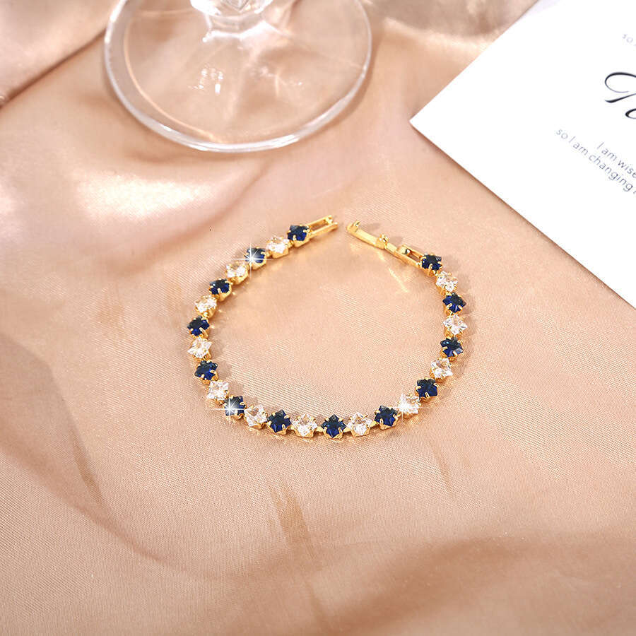 Designer Bracelet for Women Moissanite Jewelry 4 * 4mm square colored zircon hip-hop bracelet fashionable and simple tennis unisex bracelet copper pla