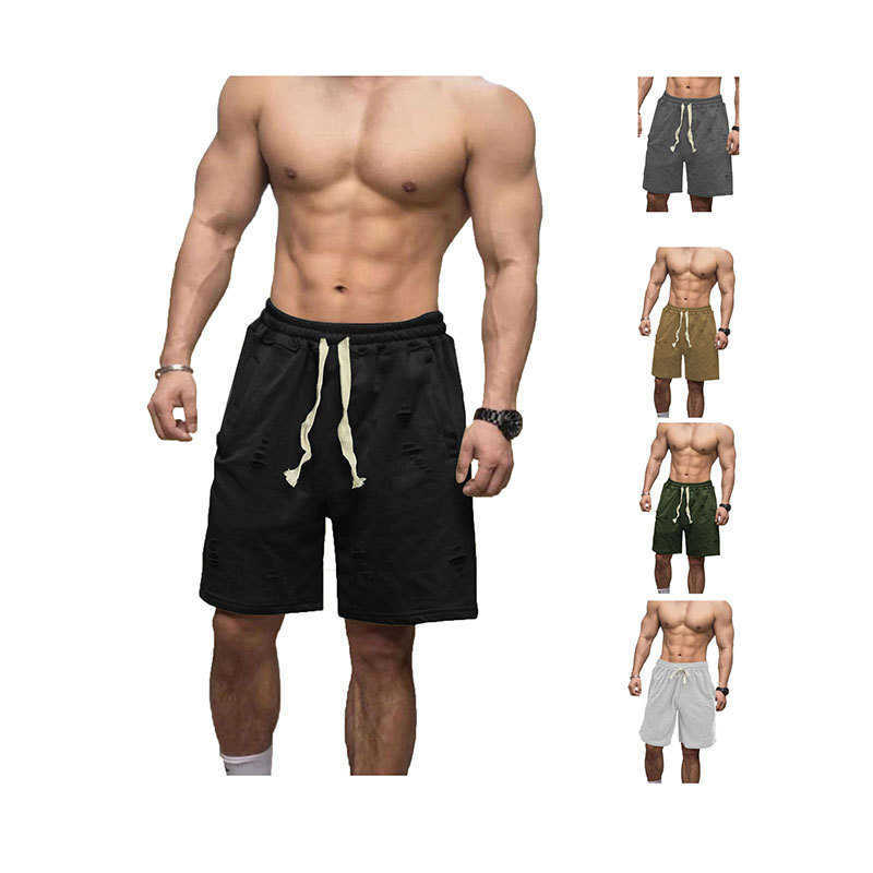 2024 Summer Thin Mens Shorts Solid Color Shorts Loose Breathable Casual Pentagram Pants Trendy Style W250212