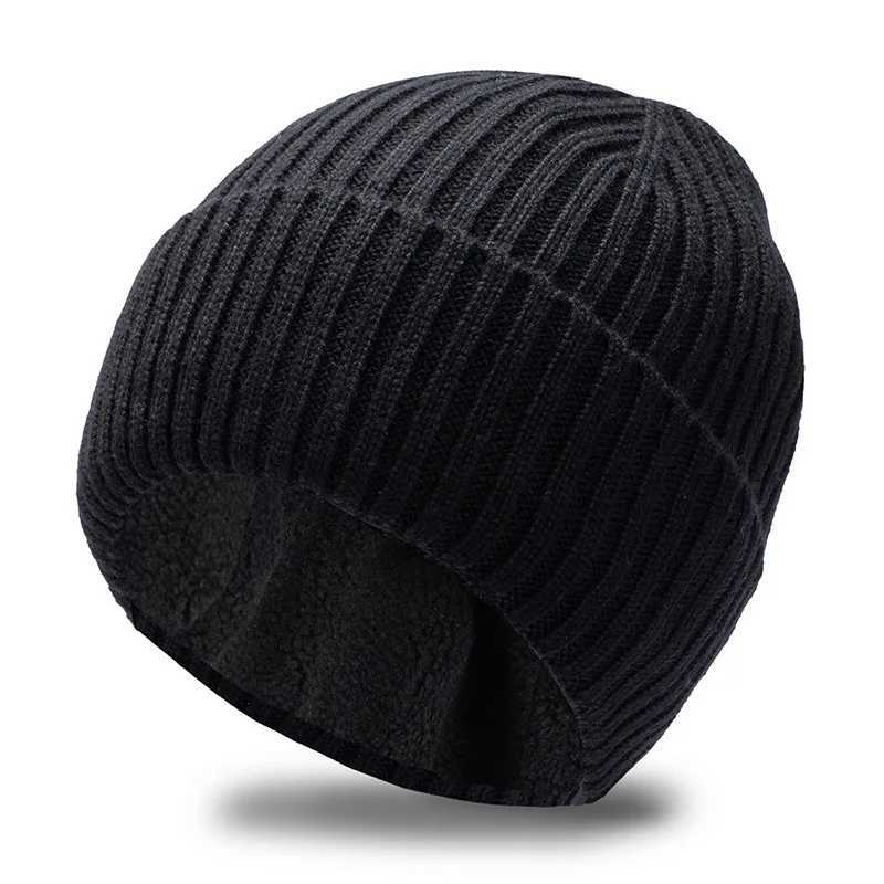 Large Size Men Winter Cap Knitted Hat Big Beanie Fleece In Warm X250212