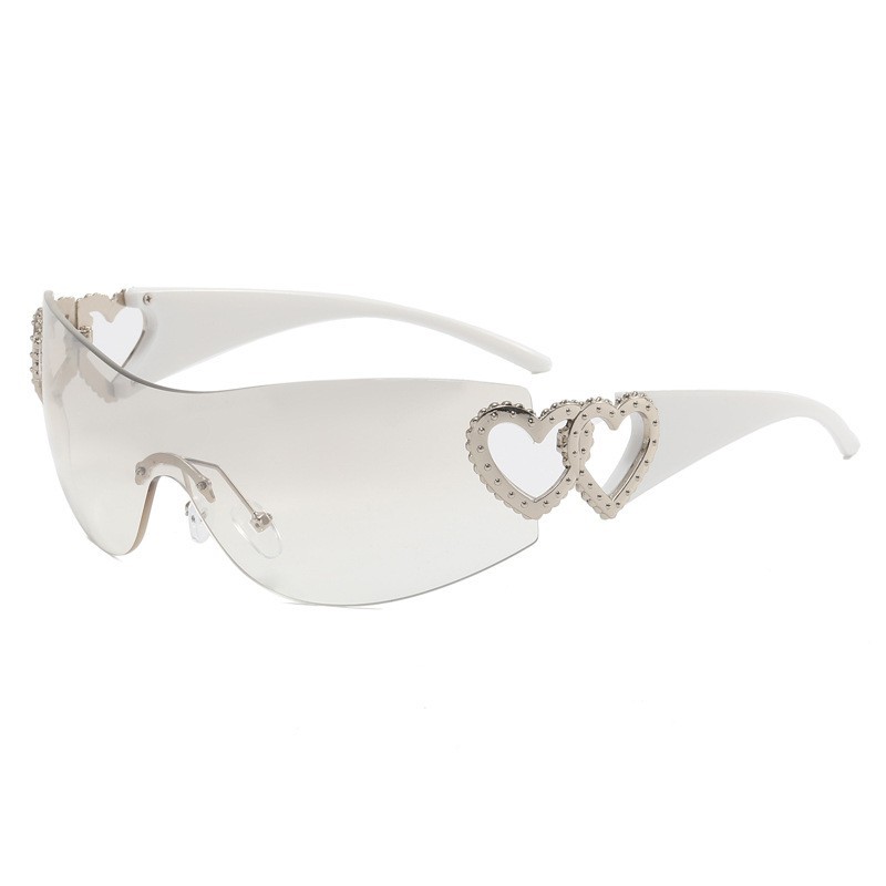New love accessory one-piece sunglasses Y2K net red ins sunglasses European and American trend sunglasses 2025 Wholesale