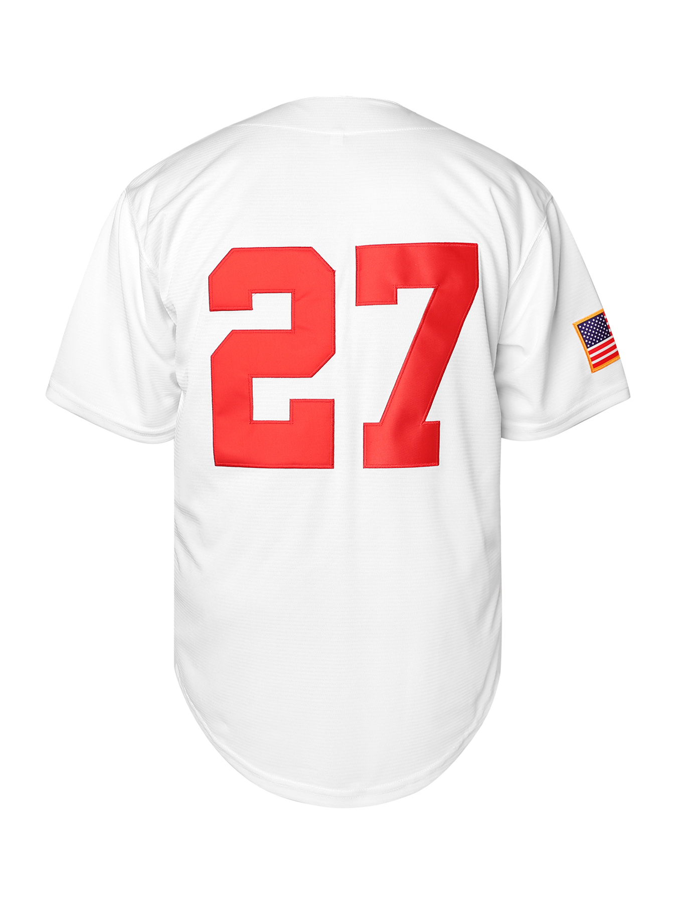 Custom White USA Baseball Jersey Breathable Striped Short Sleeve Shirt with Letter Embroidered Design for Training and Competition Blank No Name Men W