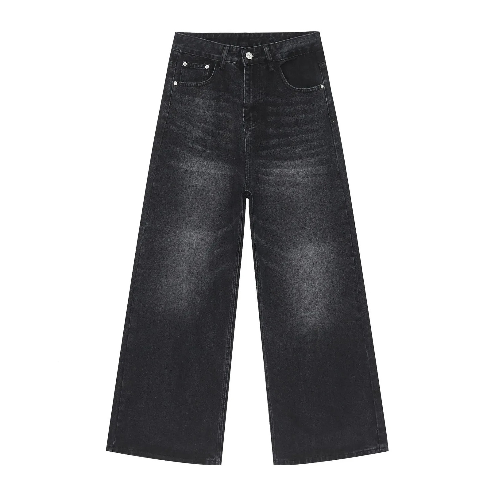 Y2k Autumn And Winter Baggy Jeans MenS Hip Hop Wide Leg Business Trend Handsome Fashion Zipper Pants 250210