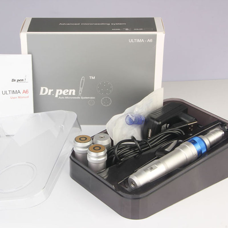 Dr.pen Ultima A6 Microneedling Pen Professional Electric Derma Auto Pen with 2Pcs 12pin Needle Cartridges for Skin Care Dermapen Mesotherapy MTS Rejuv
