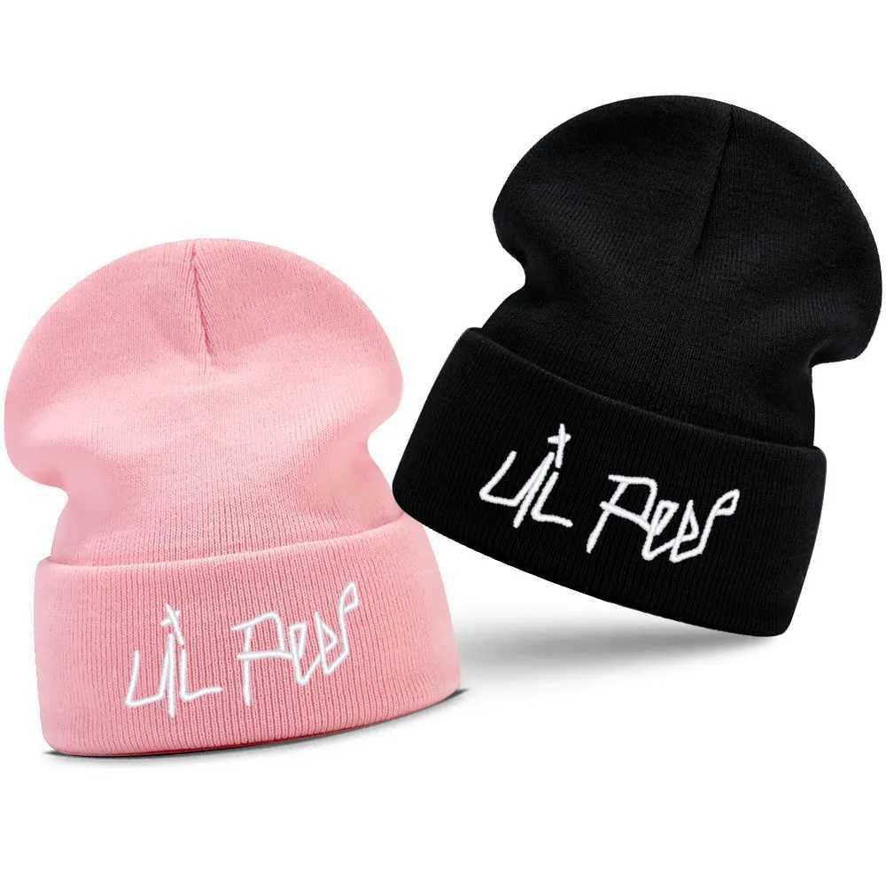 Warm Winter Hat Mens Bean Hat Lil Peep Embroidered Sklies Beanies Knitted Hat X250212