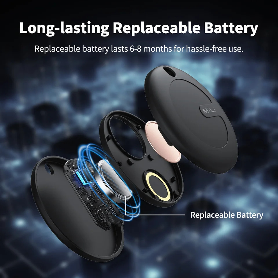 MiLi GPS Tracker Mitag Bluetooth Smart Locator Anti-Lost Device Mobile Keys Pet Elderly Kids Finder Work With Android Find My 250221