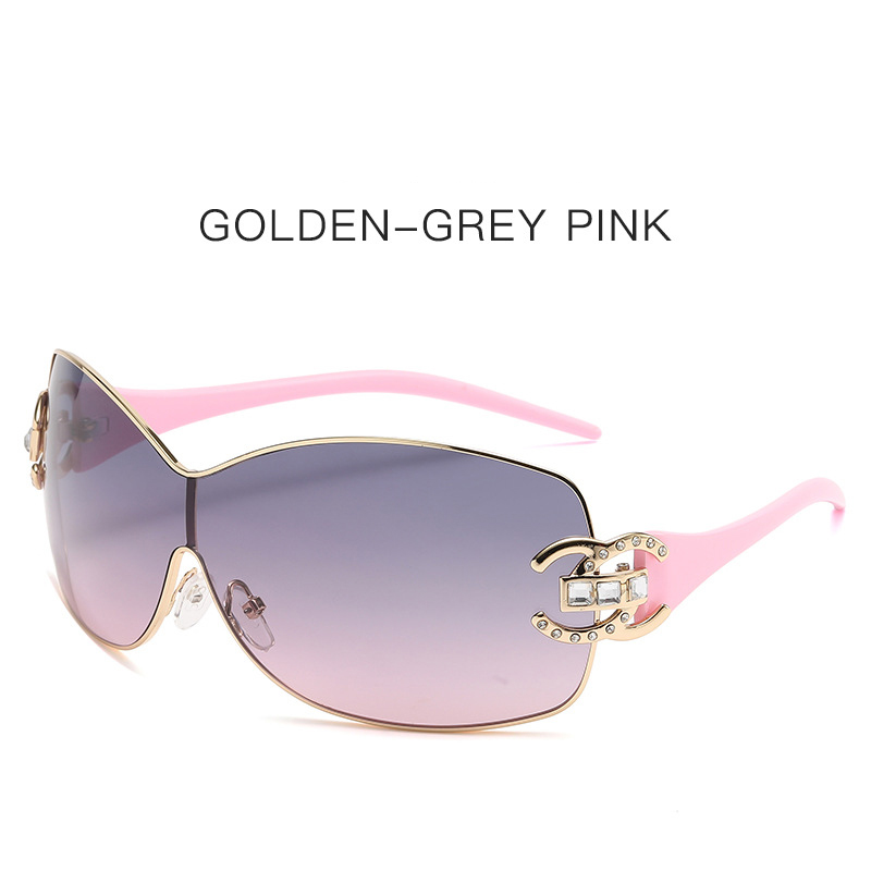 2025 Oversized Rimless Sunglasses Women Sunglasses Gradient Sun Glasses Rectangle Cutting Lens Ladies big Square Y2K Style Women Eyewear