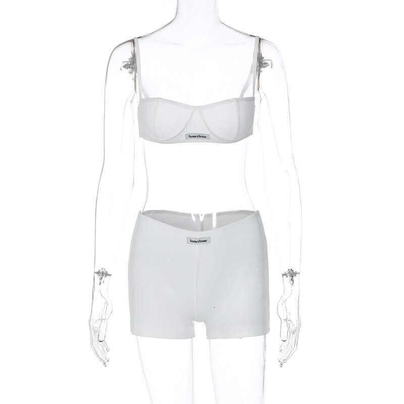 European American women's summer products fashionable sexy spicy girl suspender top slim fit hot pants set wholesale 2025 new style temperament c