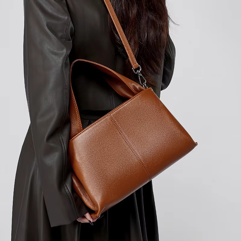 Hifashion Genuine Leather Cloud Tote Handbags For Women 2025 Trend Designer Large Capacity Hobo Ladies Shoulder Crossbody Bags