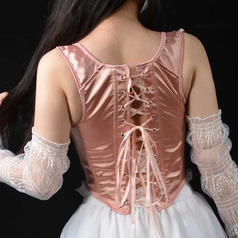Satin Bandage Waist Trainer Body Shapers Women Corset Fashion Slimming Tank Top Sexy Shapewear Woman Clothes Fajas StreetwearXJ250212