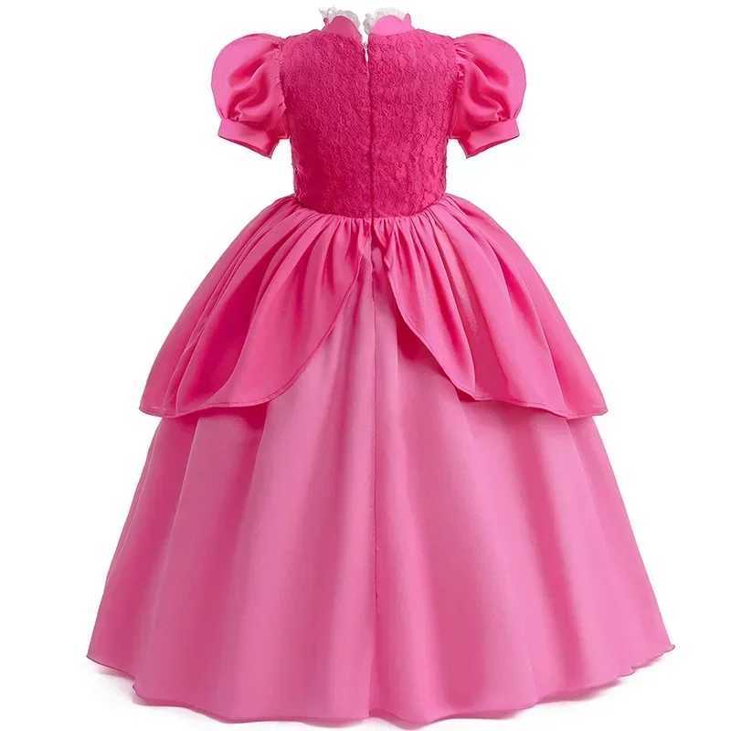 Peach Princess Cosplay Game Dress for Girls 2024 Children Halloween Christmas Carnival Stage Performace Birthday Par CostumeXJ250117