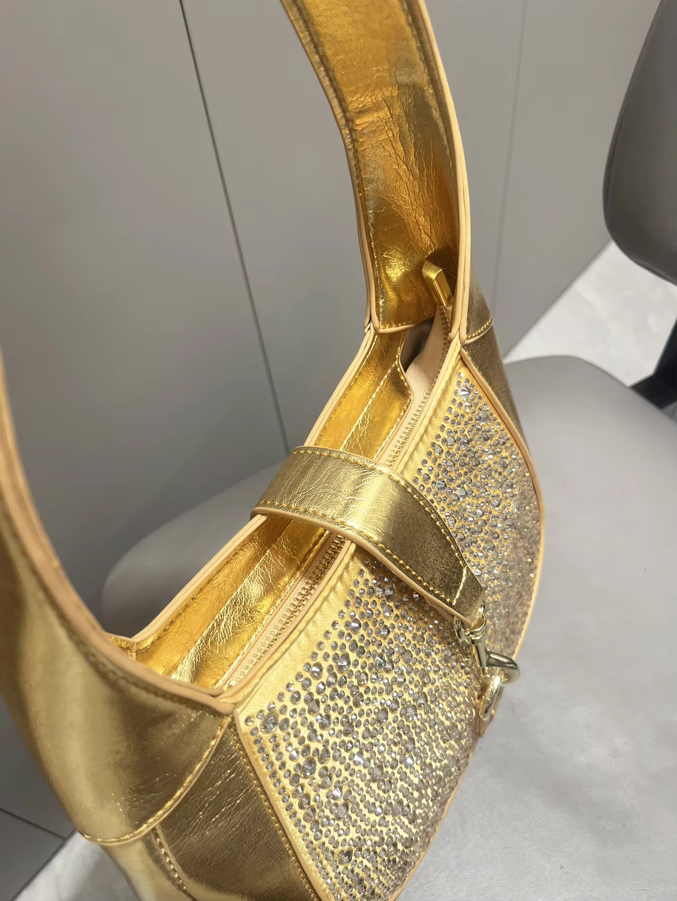 Rhies Evening Clutch Bag Purses And Handbag Designer Hobo Shoulder Shiny Crystal Clutch Women's Bag