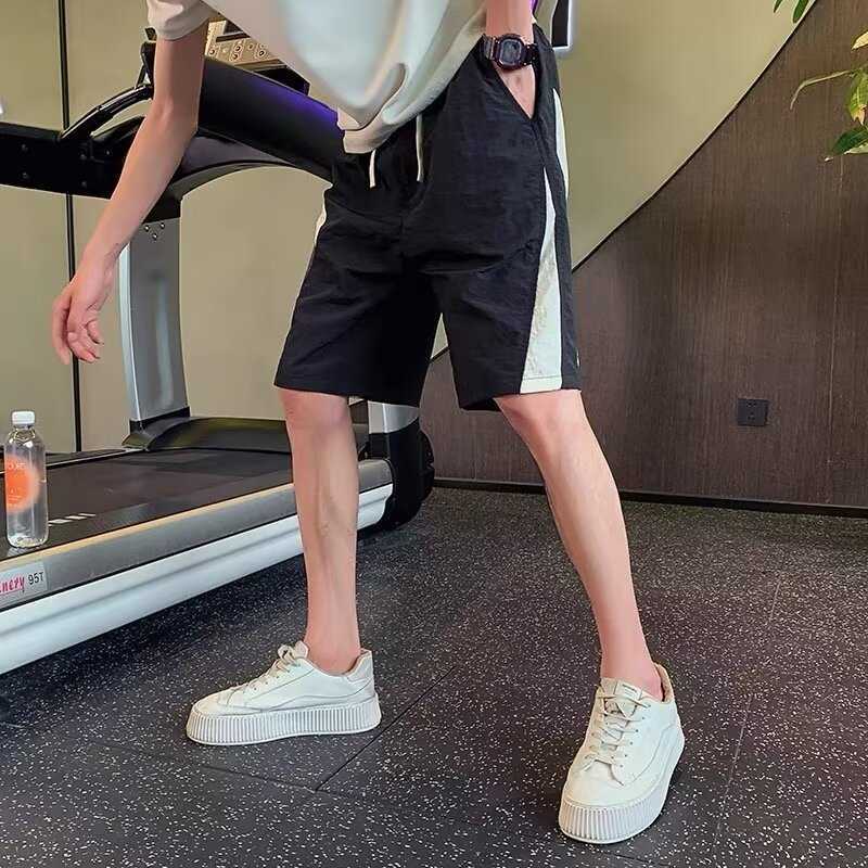 2024 Thin Quick Drying Beach Pants Summer New Style Trendy Brand Splicing Loose Shorts Mens Outerwear Pentagram Pants W250212