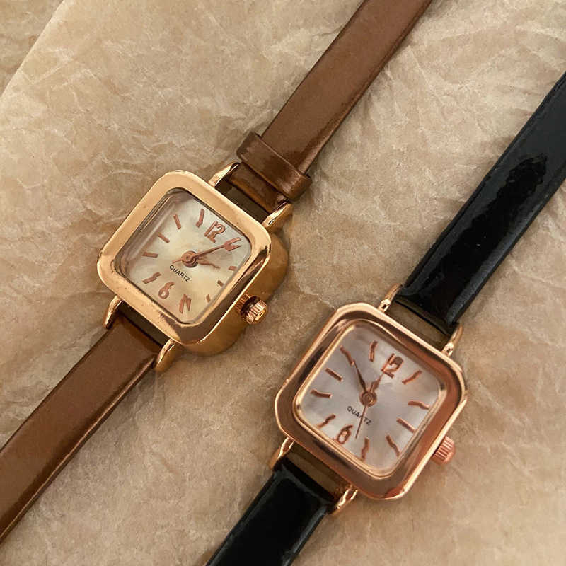 2023 Korean Edition Light Luxury Strap Small Square Watch with Literary Style Womens Watch High Beauty Quartz Watch W250212