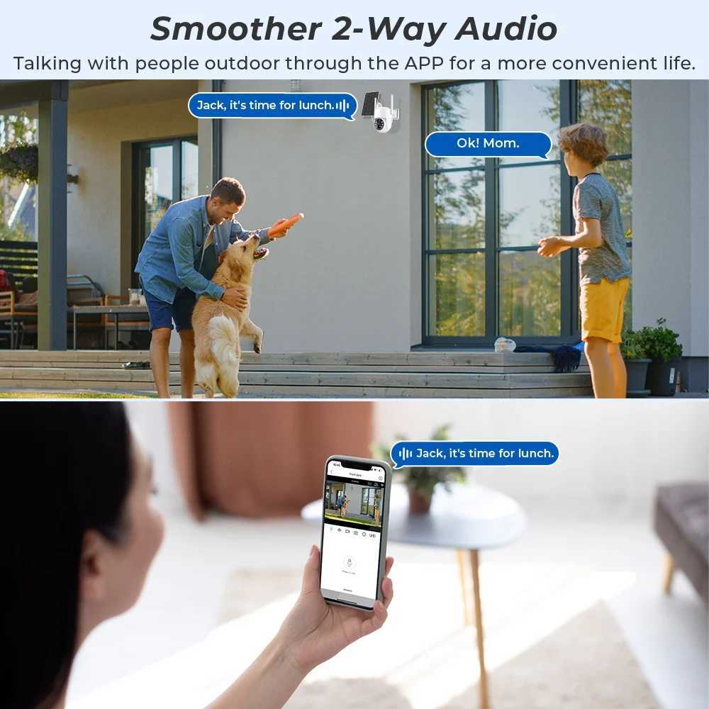 New WiFi PTZ Camera Outdoor Wireless Solar IP Camera 4MP HD Built-in Battery Video Surveillance Camera Long Time Standby iCsee Z250212