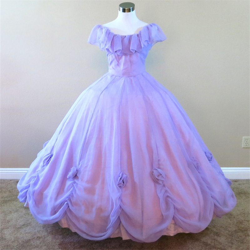 Fariy Lilac Floral Prom Dress Cap Sleeves Civil War Elf Obsessed Evening Dress 1860s Medieval Birthday Party Gowns Customized Robe Soirees Chic Vestio