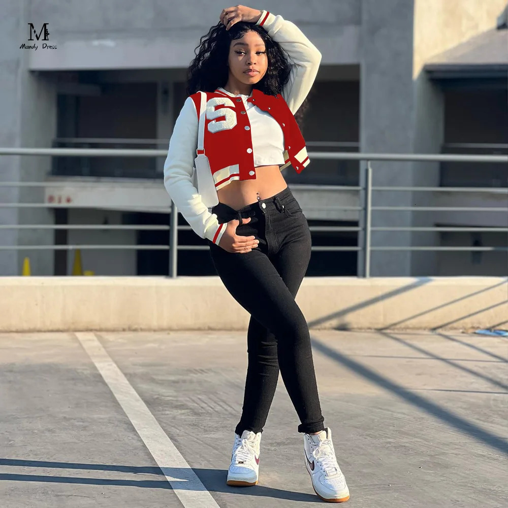 Fashion Women Varsity Jacket Long Sleeve Slim Letter Appliques Y2K Streetwear Autumn Winter Sweet Baseball Jacket 250212