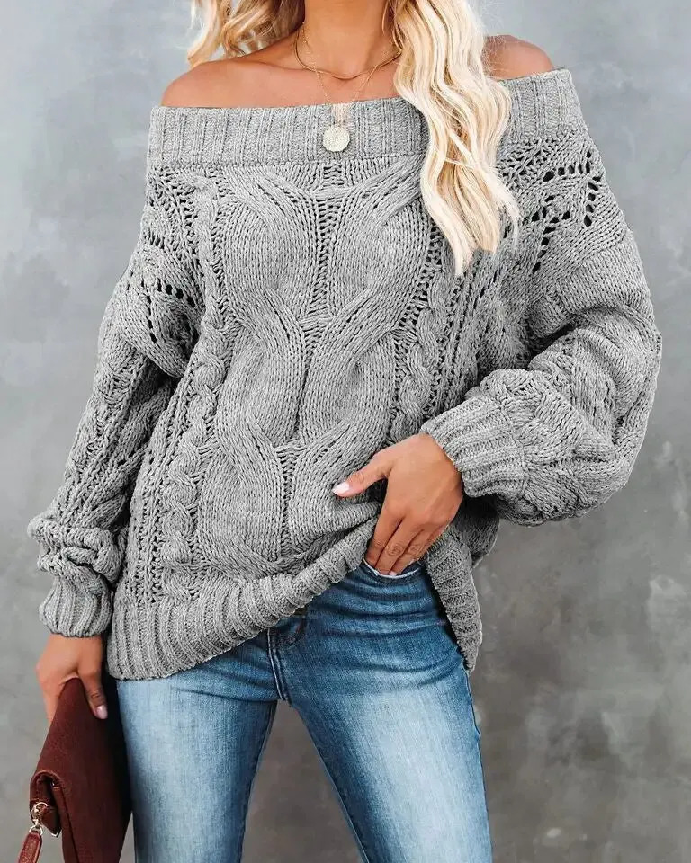 Plus Size Womens Off Shoulder Batwing Sleeve Oversized Pullover Sweater Knitted Jumper Loose Womens Pullover with 250211