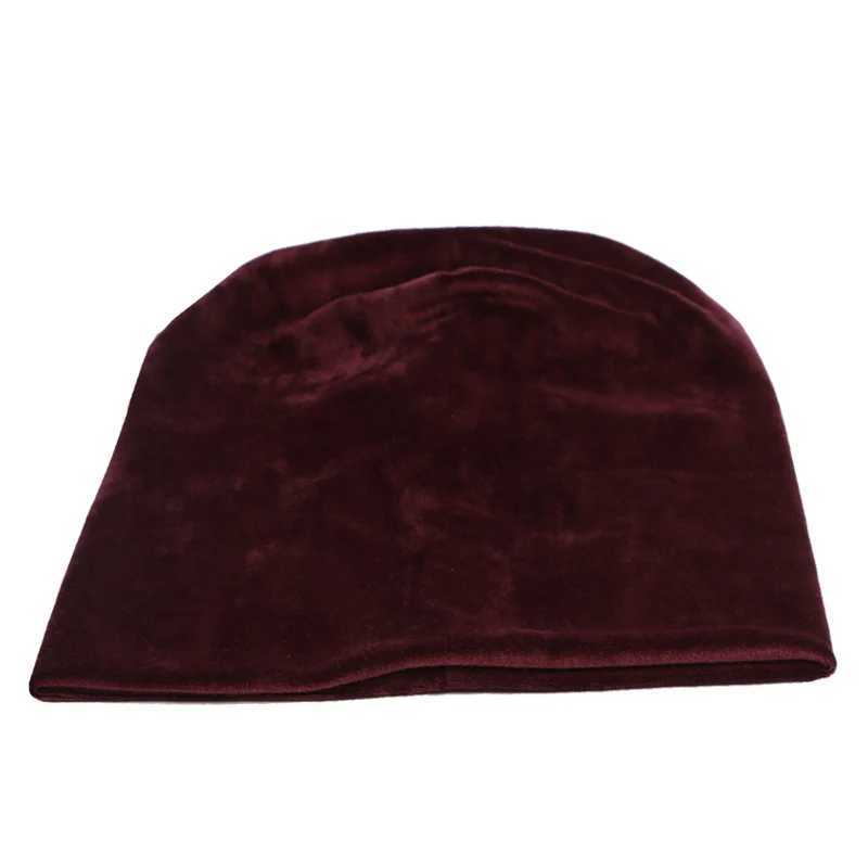 Fashion Warm Knitted Fleece Inside Slouchy Beanie Hat Velvet Sklies Caps 2019 New Autumn Winter Wen Hip Hop Hats X250212