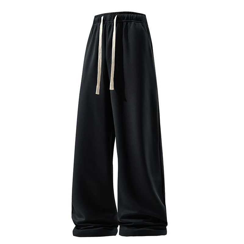 Wide Leg Pant Fashion Casual Breathable Men Sweatpants Male Autumn Versatile Elastic High Waist Drawstring Loose Straight Trousers y250716
