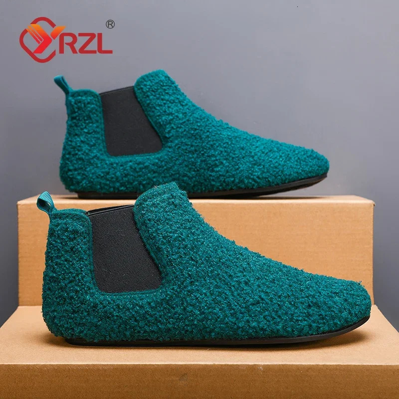 YRZL Winter Warm Cotton Shoes Men Indoor Home Slipper Thin Bottom Plush Cotton Man Casual Shoes Soft Sole Anti-slip Slippers Man 250207