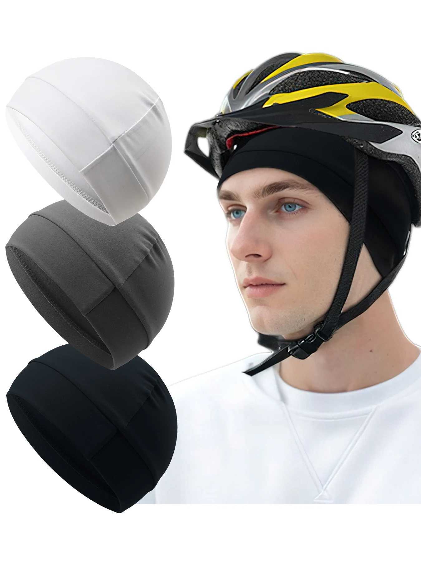 Nylon Skl CapsLightweight Beanie Sleep Hats Sweat Wicking Cycling Running Hat Liner for Men Wen Mticolor X250212