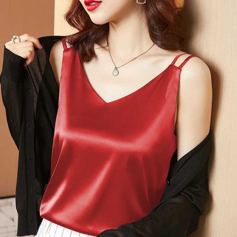 Ice silk Women Summer Tanks Camis Vest Fashion Casual Sveless Ladies Street Tanks Tops Tees Hotsweet B3169XJ250212