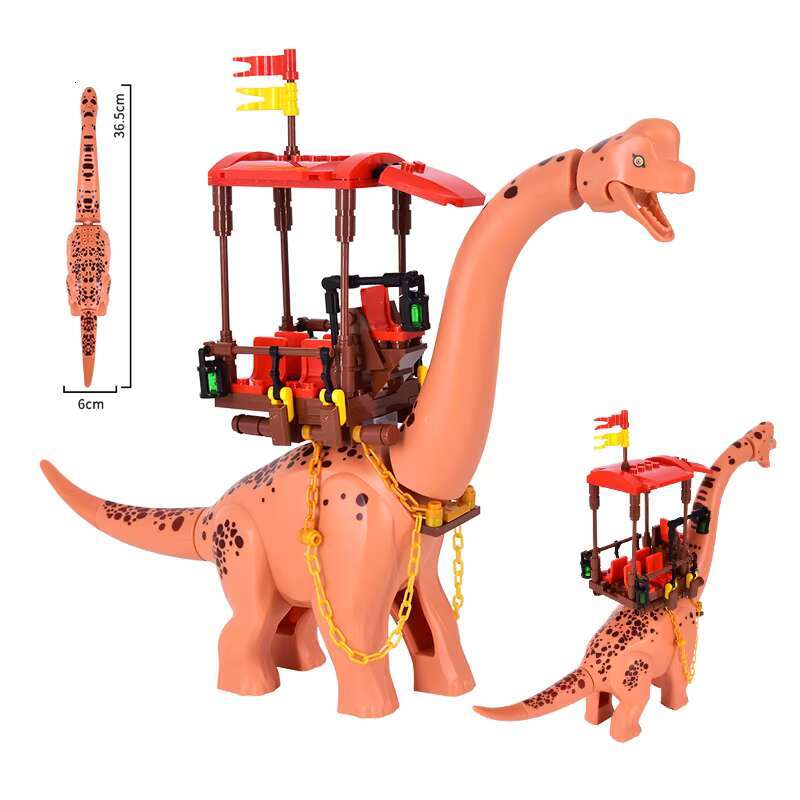 MOC Jurassic World Yellow Brachiosaurus Seat Set Brick Dinosaur Park Character Toy Children's Gift
