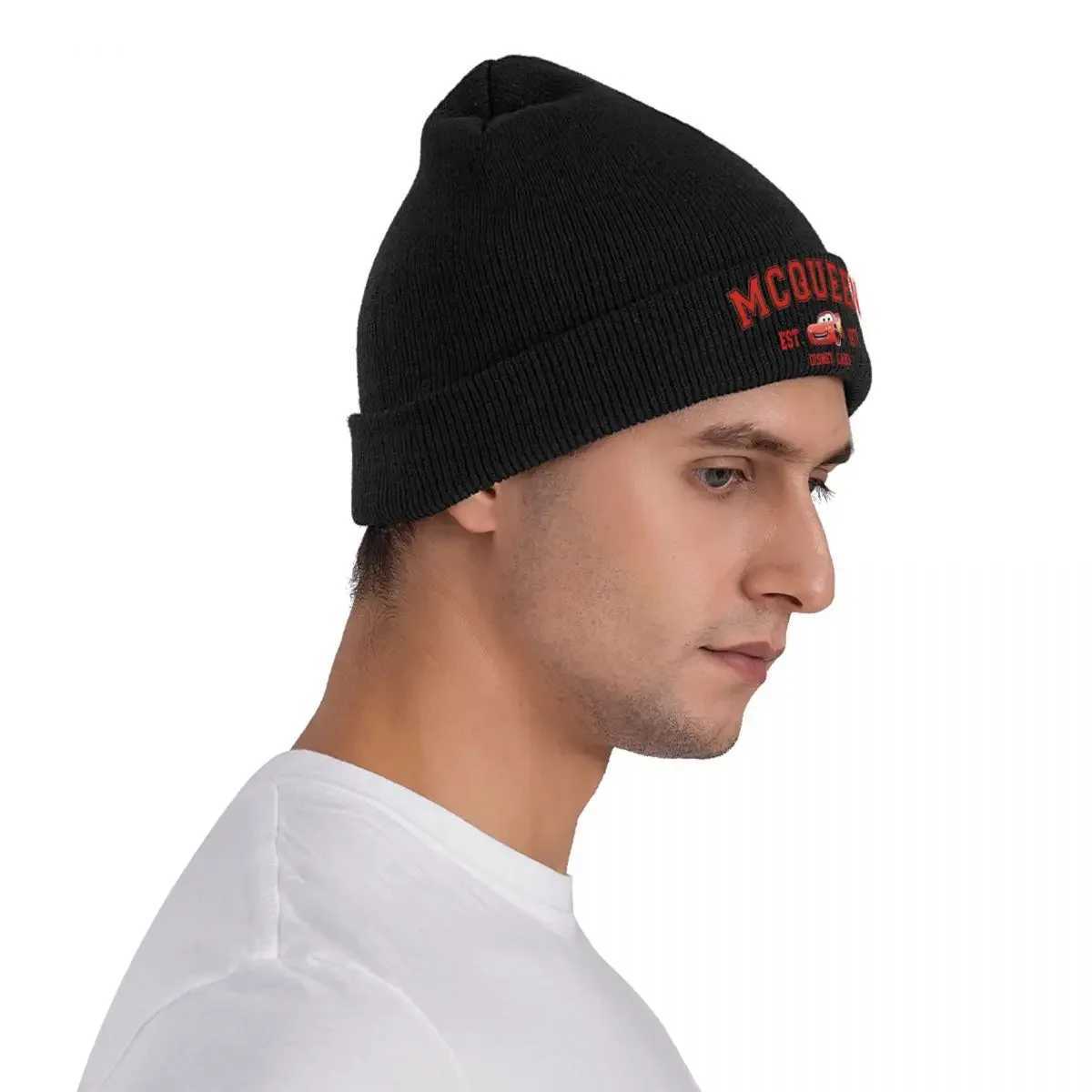 Lightning Mc Racing Red Car Fastest Knitted Hat Autumn Winter Beanies Warm Cartoon Hat Mens Text Acrylic Sklcap X250212