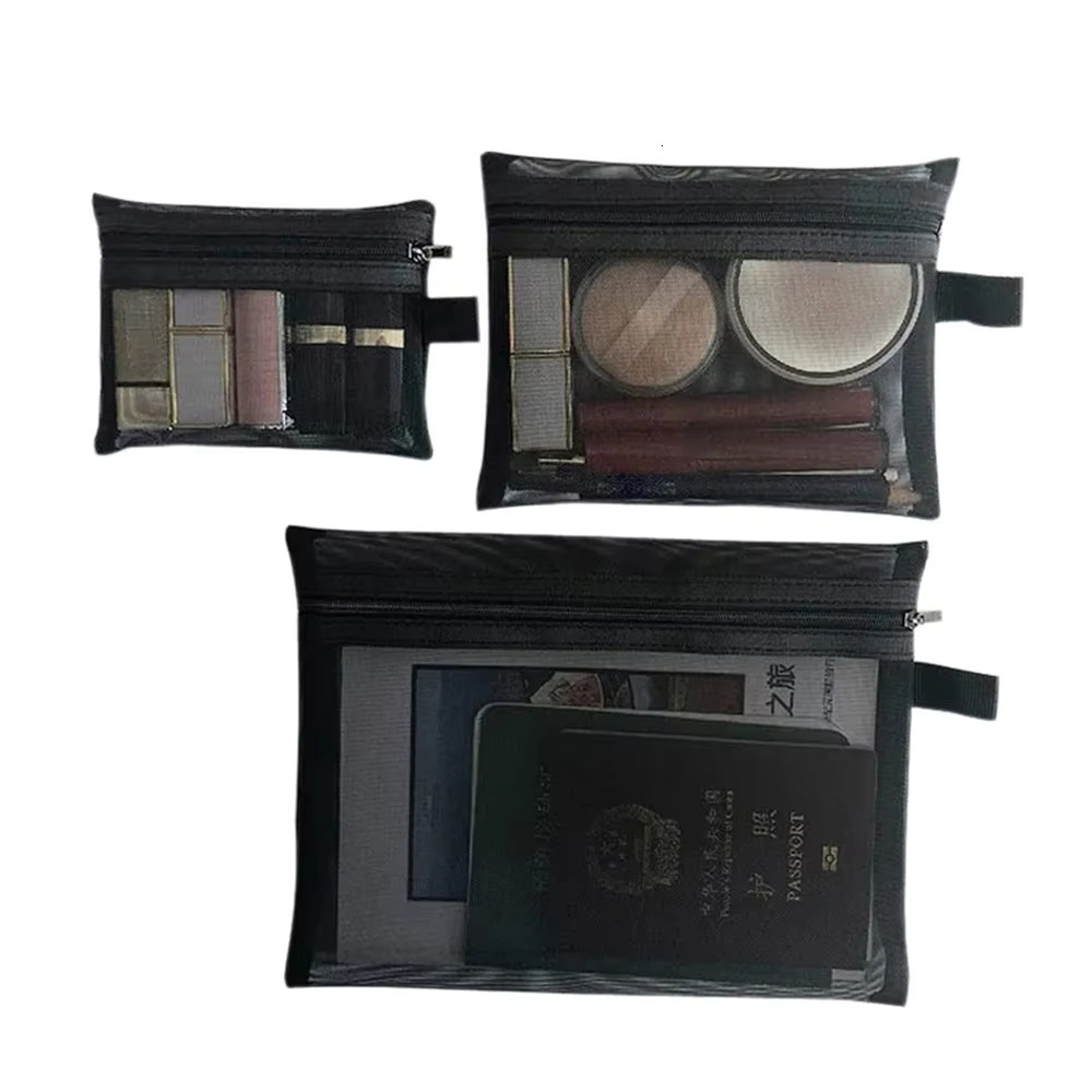 Women Mesh Cosmetic Travel Storage Makeup Bag Organizer Female Make Up Pouch Portable Small Large Toiletry Beauty Case swissmilitary