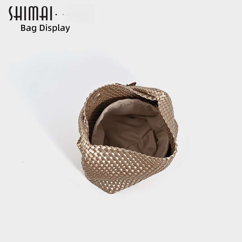 Women's Bags Hand woven large capacity water bucket armpit bag, women's high-end designer commuting handbag, one shoulder fashionable versat